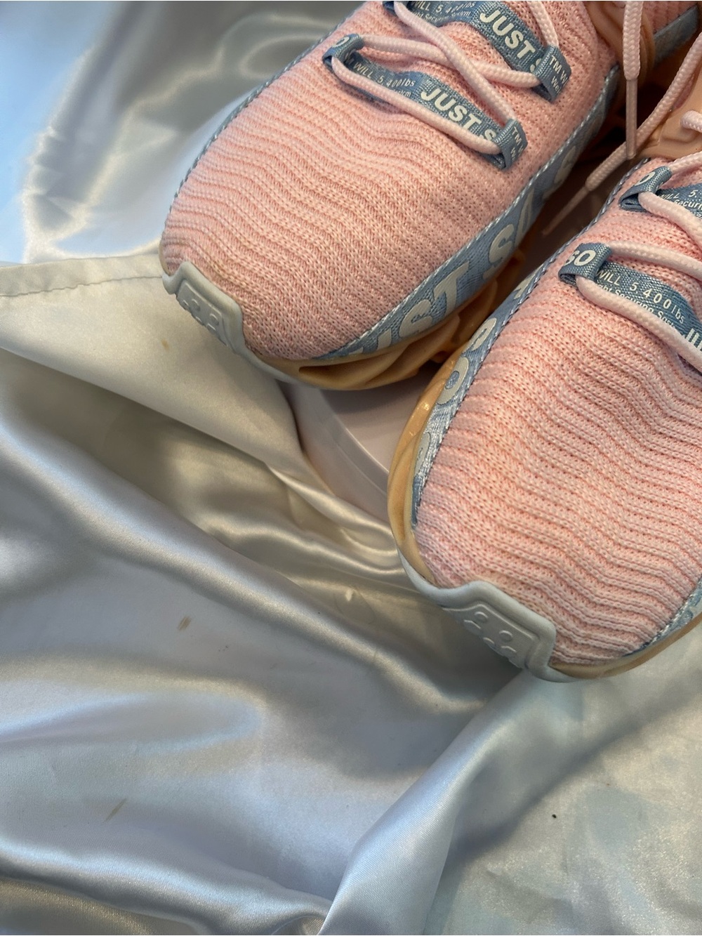 Pink Athletic Sneakers by - Just So So. Comfortable Slip-On Style